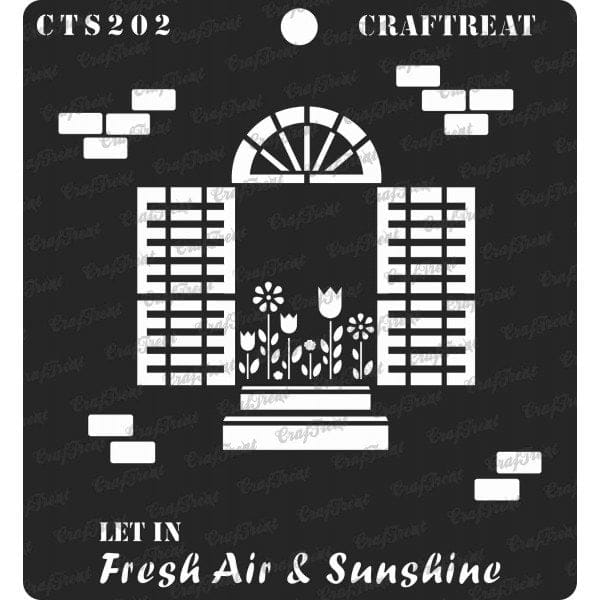 CrafTreat 6"x6" Stencil - Fresh Air and Sunshine CrafTreat Stencil Window Fresh Air and Sunshine CTS202 CrafTreat 6"x6" Stencil - Fresh Air and Sunshine
