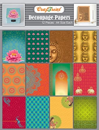 CrafTreat Decoupage Paper - Ethnic India (12 sheets)