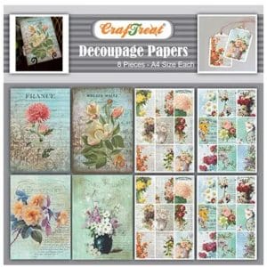 CrafTreat Decoupage Paper - Flower and Mini Florals (8 sheets)