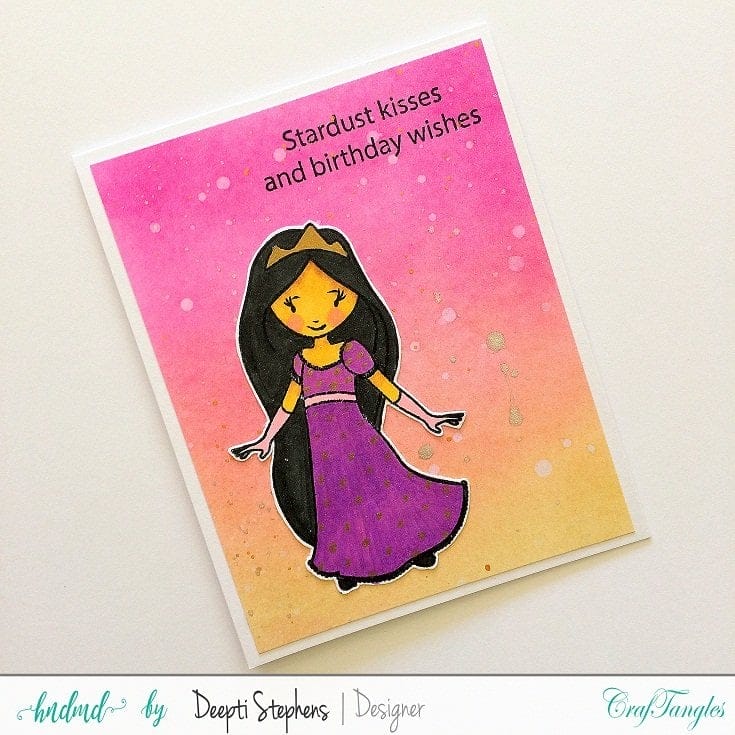 CrafTangles Photopolymer Stamps - Little Princess (4 by 4 stamp) Deepti Cards Princess Deepti_Cards_Princess