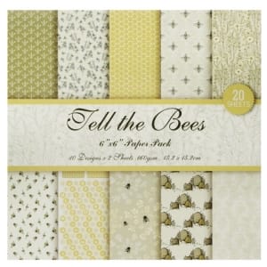 Fell the Bees - B Scrapbook Paper (Pack of 20 sheets) - 6 by 6 inch