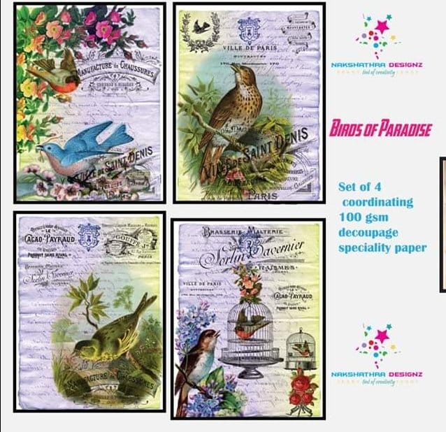 Nakshathra Designz Decoupage paper - Birds of Paradise