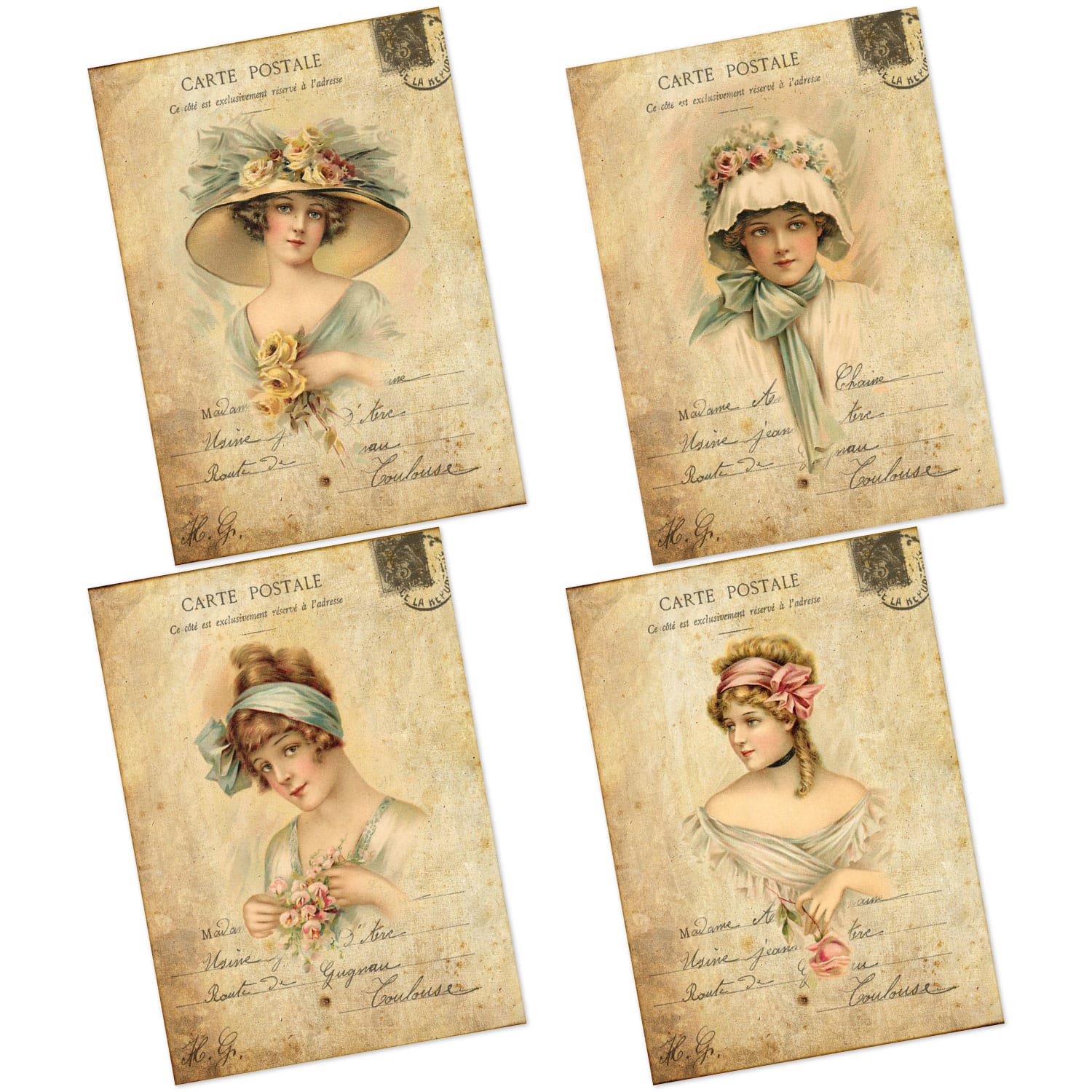 CrafTangles Decoupage Paper Pack - Pretty Women 1 (A4) - 4 sheets Pretty Women 1 Amazon 4 Images Pretty-Women-1-Amazon-4-Images