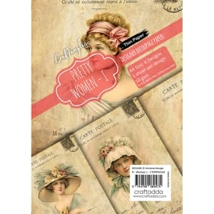 CrafTangles Decoupage Paper Pack  - Pretty Women 1 (A4) - 4 sheets