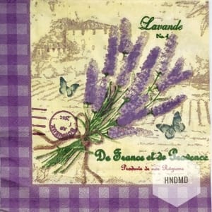 A pack of 12 by 12 inch Decoupage Napkins(5 pcs) - Lavendar