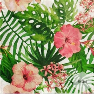 A pack of 12 by 12 inch Decoupage Napkins(5 pcs) - Tropical Flowers