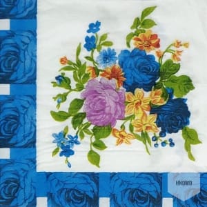 A pack of 12 by 12 inch Decoupage Napkins(5 pcs) - Flowers with blue border