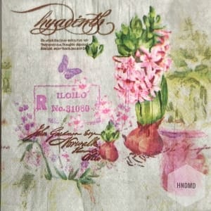 A pack of 12 by 12 inch Decoupage Napkins(5 pcs) - Watercolor Florals