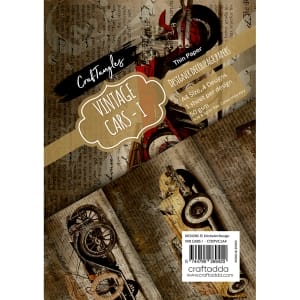 CrafTangles Decoupage Paper Pack  - Vintage Cars 1 (A4) - 4 sheets