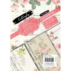 CrafTangles Decoupage Paper Pack  - Vintage Rosette 1 (A4) - 4 sheets