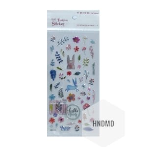 Epoxy Stickers - Cute rabbits and flowers