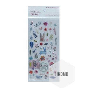 Epoxy Stickers - Cute rabbits and flowers