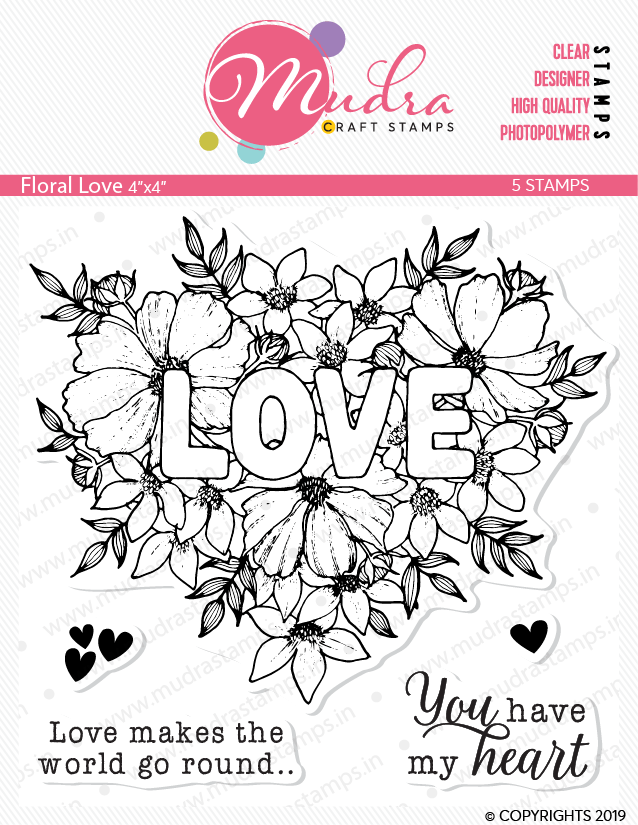 Mudra Craft Stamps - Floral Love mudra clear Stamp floral love Mudra Craft Stamps - Floral Love