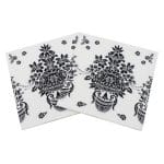A pack of 12 by 12 inch Decoupage Napkins(5 pcs)  - Monochrome Damasks