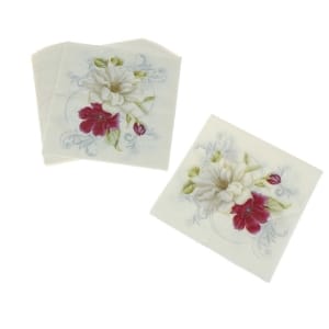 A pack of 12 by 12 inch Decoupage Napkins(5 pcs) - Elegant flowers