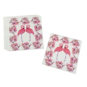 A pack of 12 by 12 inch Decoupage Napkins(5 pcs) - Flamingos