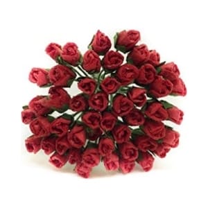 Mulberry Paper Mini roses - Red (Pack of 25 roses)