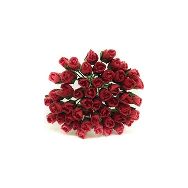 Mulberry Paper Mini roses - Red (Pack of 25 roses)
