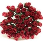 Mulberry Paper Mini roses - Red (Pack of 25 roses)