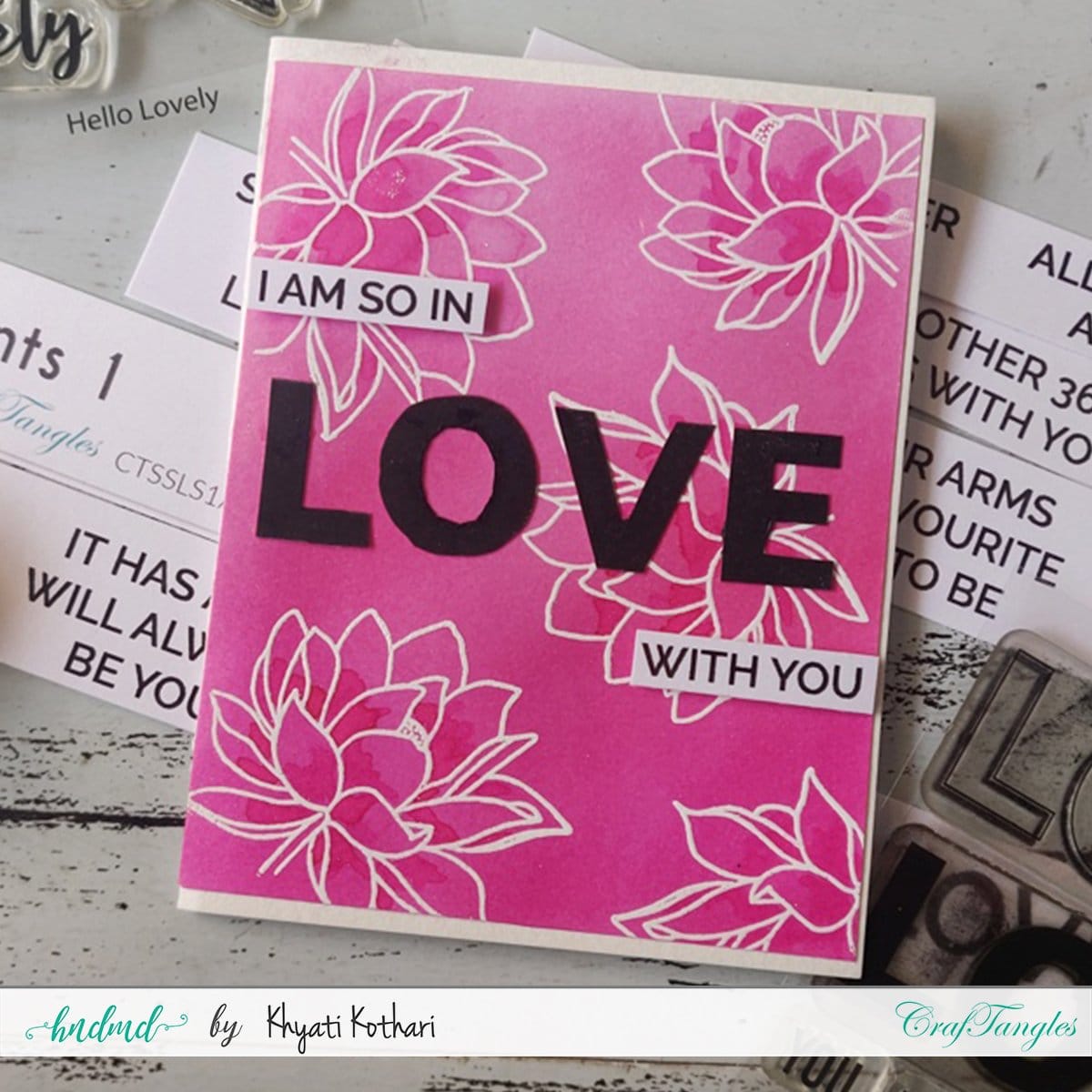 CrafTangles Photopolymer Stamps - Love you Loads Floral valentines Card 2 Floral_valentines_Card_2