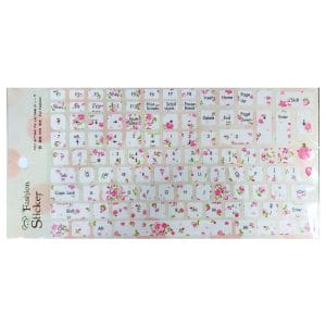 Keyboard Stickers - Pink Flowers