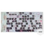 Keyboard Stickers - Pink flowers with Black background