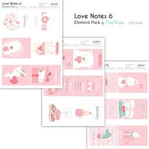 CrafTangles Elements Pack - Love Notes 6 (3 sheets of A4)