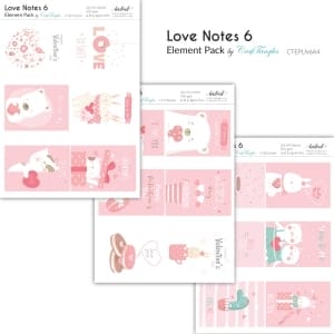 CrafTangles Elements Pack - Love Notes 6 (3 sheets of A4)