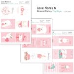 CrafTangles Elements Pack  - Love Notes 6 (3 sheets of A4)