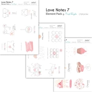 CrafTangles Elements Pack - Love Notes 7 (3 sheets of A4)