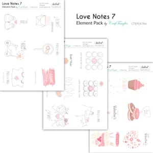CrafTangles Elements Pack - Love Notes 7 (3 sheets of A4)