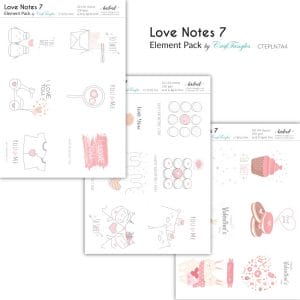 CrafTangles Elements Pack - Love Notes 7 (3 sheets of A4)