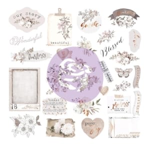 Prima Marketing Pretty Pale Cardstock/Acetate Ephemera 40/Pk
