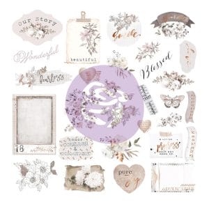 Prima Marketing Pretty Pale Cardstock/Acetate Ephemera 40/Pk