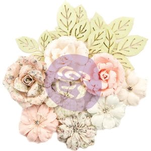 Prima Marketing Fabric Flowers - Enchanted/Poetic Rose, 14/Pkg