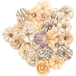 Prima Marketing Mulberry Paper Flowers - Flash Beauty/Pretty Pale, 24/Pkg