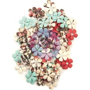 Prima Marketing Mulberry Paper Flowers - Twilight/Midnight Garden, 120/Pkg