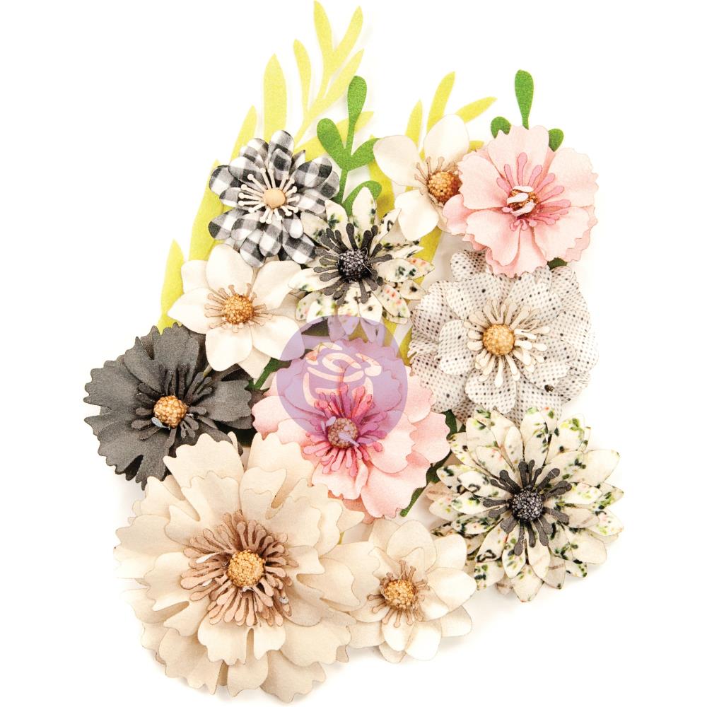 Prima Marketing Fabric Flowers - No Other Place/Spring Farmhouse, 15/Pkg
