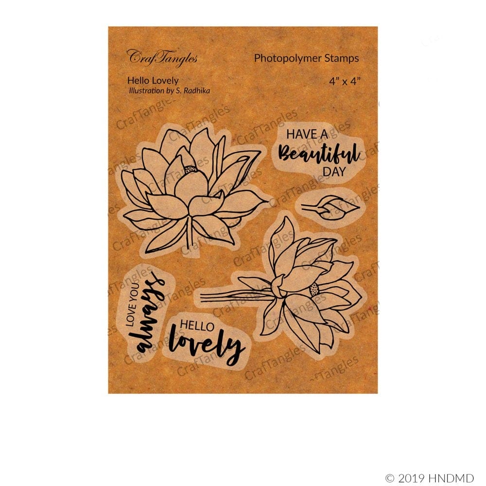 CrafTangles Photopolymer Stamps - Hello Lovely 86 Hello Lovely CrafTangles Photopolymer Stamps - Hello Lovely