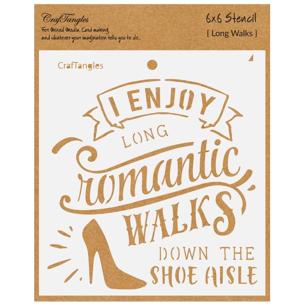 CrafTangles 6"x6" Stencil - Long Walks CTCS124 Long Walks CrafTangles 6"x6" Stencil - Long Walks