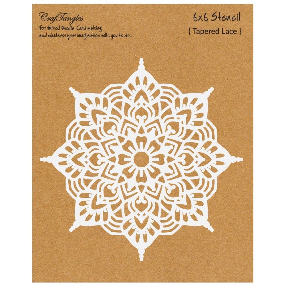 CrafTangles 6"x6" Stencil - Tapered Lace CTCS128 Tapered Lace CrafTangles 6"x6" Stencil - Tapered Lace