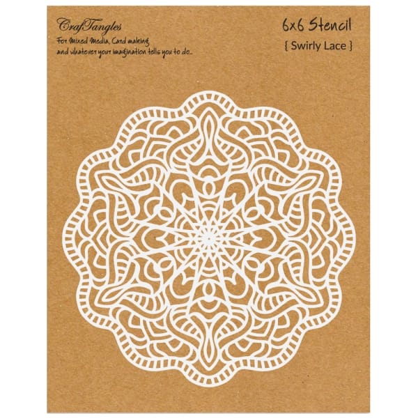 CrafTangles 6"x6" Stencil - Swirly Lace