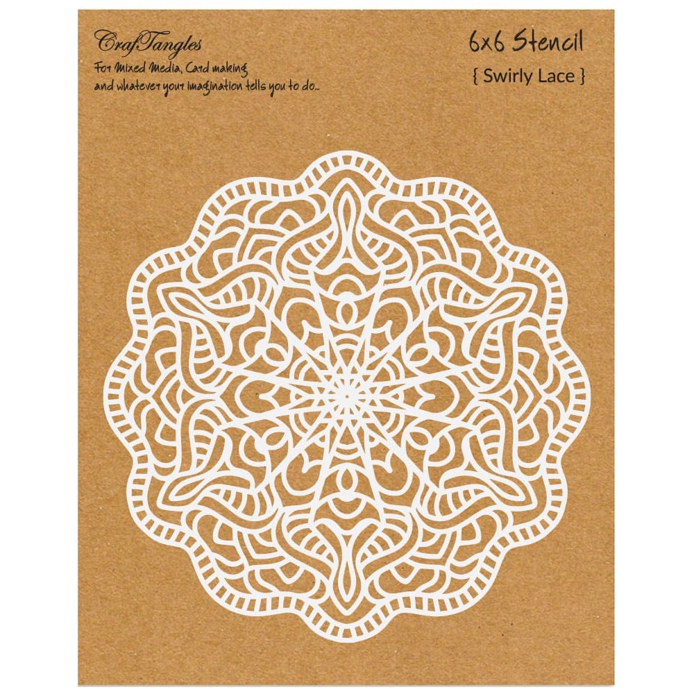 CrafTangles 6"x6" Stencil - Swirly Lace