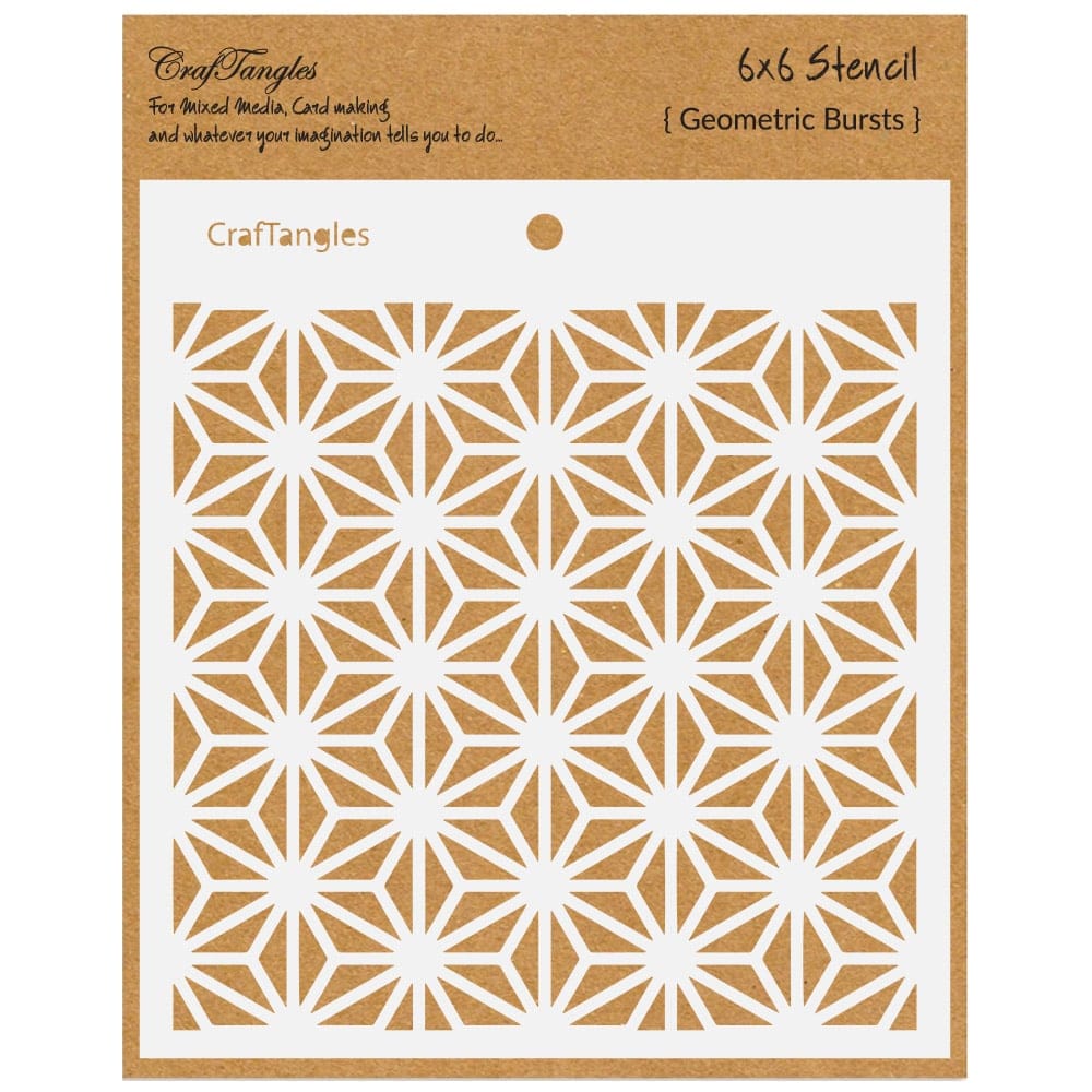 CrafTangles 6"x6" Stencil - Geometric Bursts CTCS132 Geometric Bursts CrafTangles 6"x6" Stencil - Geometric Bursts
