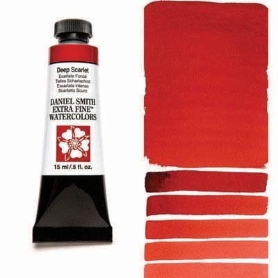 Daniel Smith Extra fine watercolors 15 ml tube - Deep Scarlet Daniel Smith Extra fine watercolors 15 ml tube - Deep Scarlet