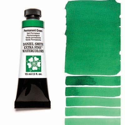 Daniel Smith Extra fine watercolors 15 ml tube - Permanent Green Daniel Smith Extra fine watercolors 15 ml tube - Permanent Green