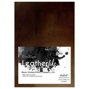 CrafTangles Leatherlike Paper - Black (Animal Print) (Set of 5 sheets)