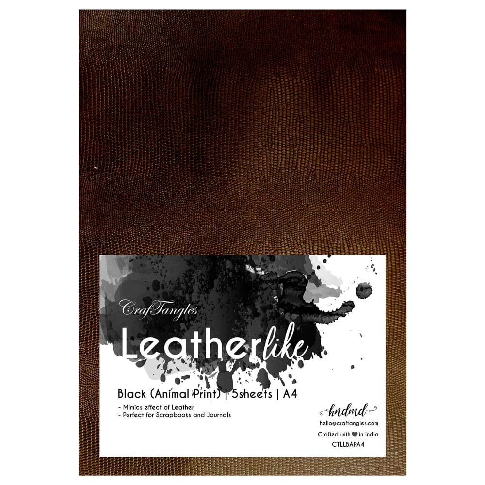 CrafTangles Leatherlike Paper - Black (Animal Print) (Set of 5 sheets) Leatherlike Black Animal Print A4 CrafTangles Leatherlike Paper - Black (Animal Print) (Set of 5 sheets)