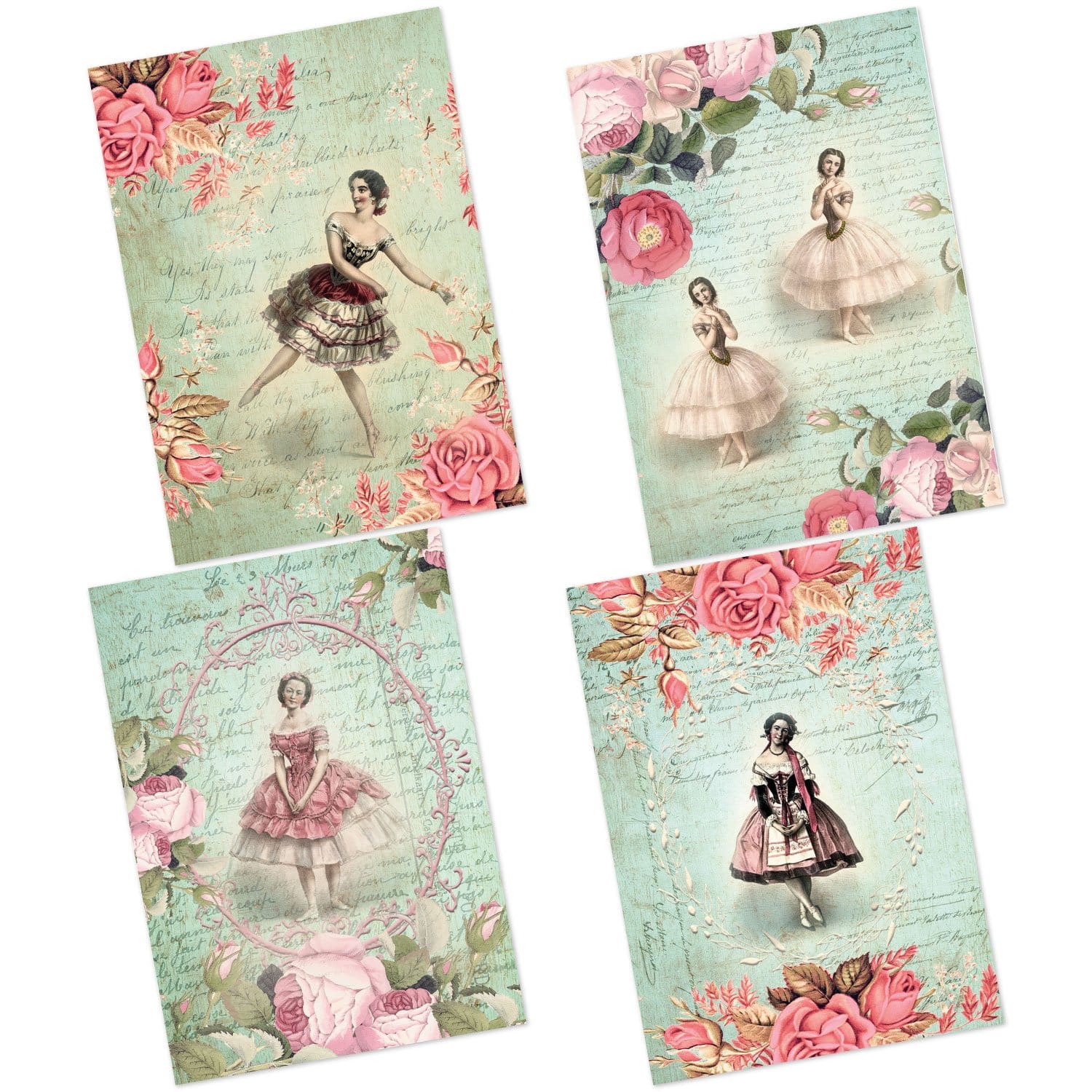 CrafTangles Decoupage Paper Pack - Oh Ballet (A4) - 4 sheets Oh Ballet Amazon 4 Images Oh-Ballet-Amazon-4-Images