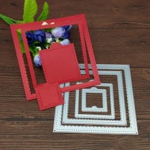 Steel Dies - Squares with tab (Set of 4 dies)